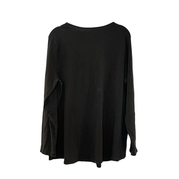Soma Solid Black Long Sleeve Tunic Tee Top Sleepshirt Stretch Rayon‎ Spandex XS - Picture 2 of 3